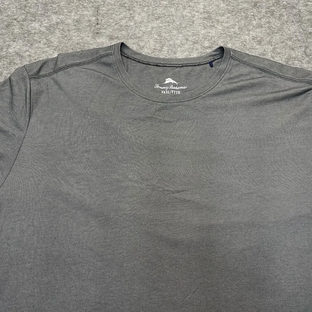 Tommy Bahama T-Shirt Mens XXXL Short Sleeve Breathable Poly Blend Grey Solid